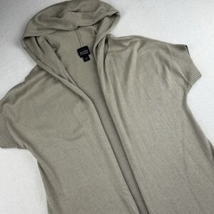 EILEEN FISHER Open Front Long Cardigan Duster Sweater Silk Cashmere XS Gray